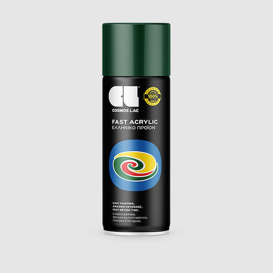 Cosmos Lac Spray Paint Acrylic Green RAL6005 MOSS GREEN 400ml