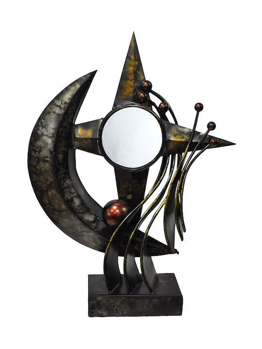 Decorative Tabletop Antique Black Metal Mirror 44x15x60cm Sinialo 35-28-g17460