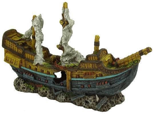 Schiffswrack Fischnester Blue Belle Pacific Sinken Galeone 42 cm