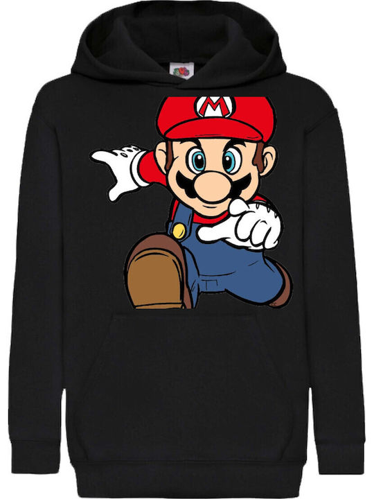 Kids Hoodie Sweatshirt Super Mario Tralala Super Mario 07 Black