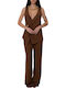 Pant Women's Fabric Trousers Marrone