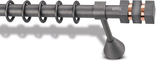 Enis by Domus Metallic Curtain Pole Chic 3016 Double with Rail Φ25mm 180cm Metallic