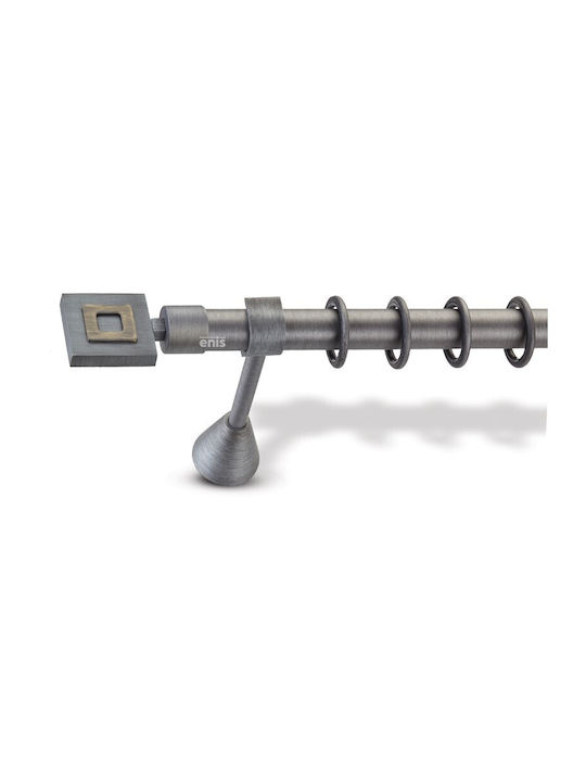 Enis by Domus Metallisch Vorhangstange Jungfrau Doppel mit Schiene Φ25mm 160cm Virgo