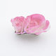 Elegant Fabric Flower Barrette - Pink
