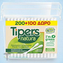 Tipers Natura Plastic Free Ear Buds Οικολογικές Μπατονέτες 300τεμ
