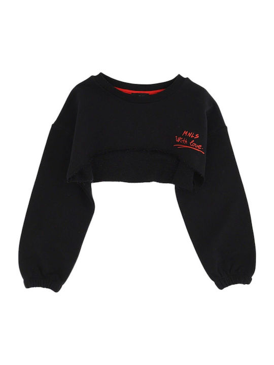 Παιδικό Crop Top Μακρυμάνικο Μαύρο
