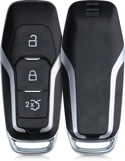 Ford Car Key Case Kw Key Fob Shell Hard 3 Buttons Mykey Key Free Black 53710.01 53710.01