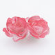 Haarspange mit 2 Stoffrosen in Fuchsia