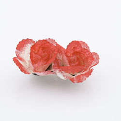 Agrafă Romantică cu Floare din Material - Roșu