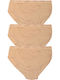 Βαμβακερά Talie înaltă Femei Slip 3Pack Beige