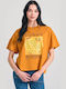 Γυναικείο Crop T-shirt Πορτοκαλί