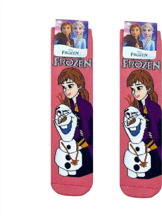 Disney Kids' Socks Non-Slip Frozen Pink
