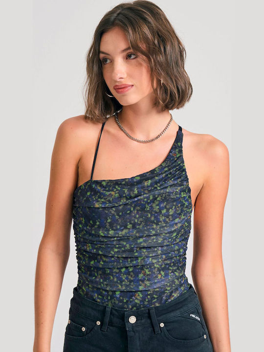 Εμπριμέ Off Shoulder Κορμάκι Τούλι