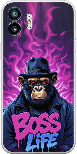 Carcasă flexibilă TPU transparentă Boss Life Chimpanzee Nothing Phone 2