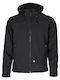 STOP Arbeitsjacke Softshell mit Fütterung Fleece und abnehmbarer Kapuze Marineblau