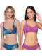 Top sport fără sârmă Luna Every Wear cu imprimeu - Mov
