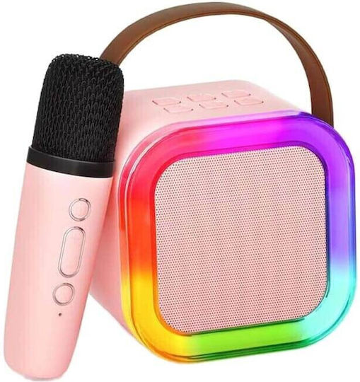 Karaoke Speaker with Wireless Microphone and Lighting Effects K12 HTS00287 Pink