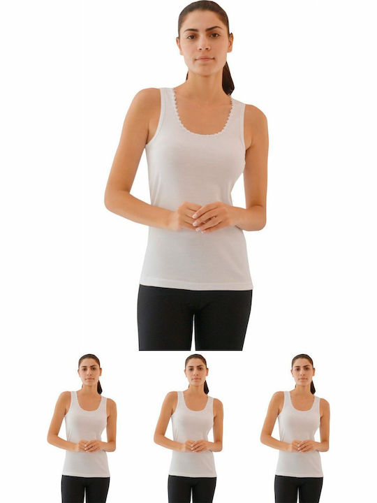 Onurel Sleeveless White Women's T-Shirt