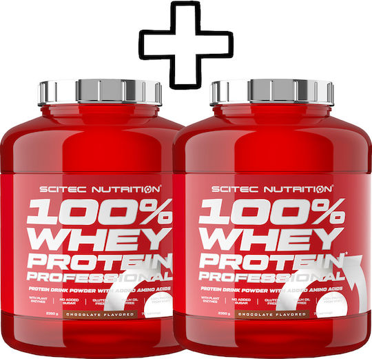Scitec Nutrition 100% Whey Protein Professional 2350g Chocolate Cookies Cream & Scitec Nutrition 100% Whey Protein Professional 2350g Kiwi Banana Custom Bundle