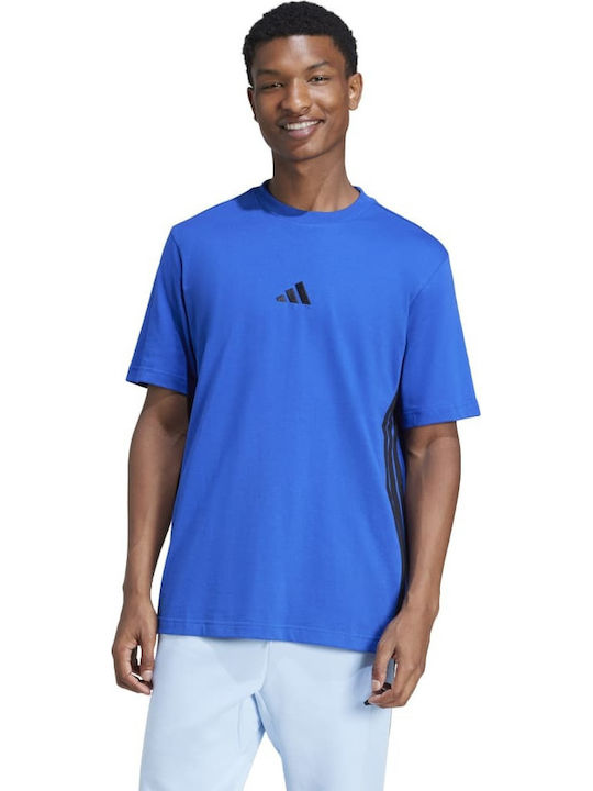 adidas Essentials 3-stripes Αθλητικό T-shirt Μπλε