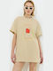 Γυναικείο Oversized T-shirt Beige