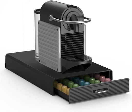 Sertar Organizator Capsule Nespresso cu Capacitate de 50 de Bucăți Negru