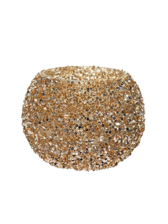 Art et Lumiere Candle Holder Glass in Gold Colo...