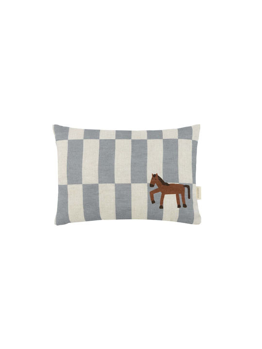Vibes Rechteckiges Kissen Blaue Fliesen Pferd 33x22 S