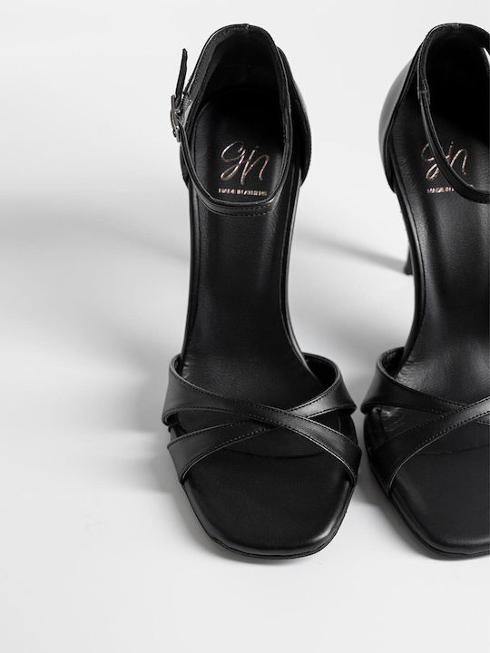 Bozikis Gin30 Leder Sandalen Schwarz