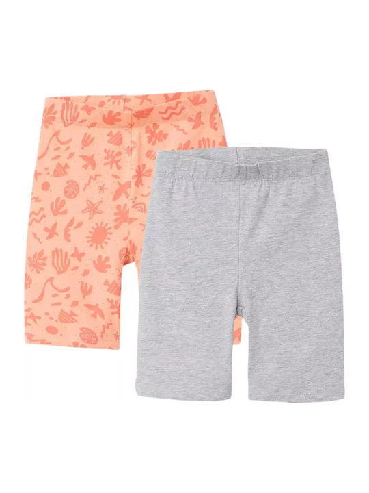 Kids Leggings Set Cycling Short Orange-melange