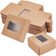 Film Square Paper Box for Gift Transparent 8x4x8cm. 5pcs