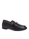Leder Damen Mokassins in Schwarz Farbe