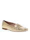 Leder Damen Mokassins in Gold Farbe