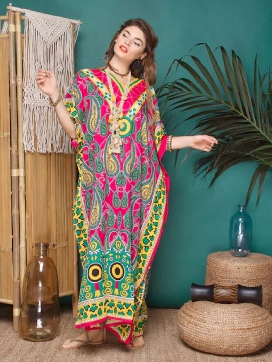 Multicolor Poncho Kaftan