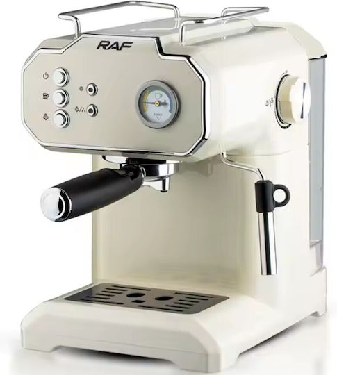 Raf Retro Style Μηχανή Espresso 850W Πίεσης 15bar Μπεζ R.104W