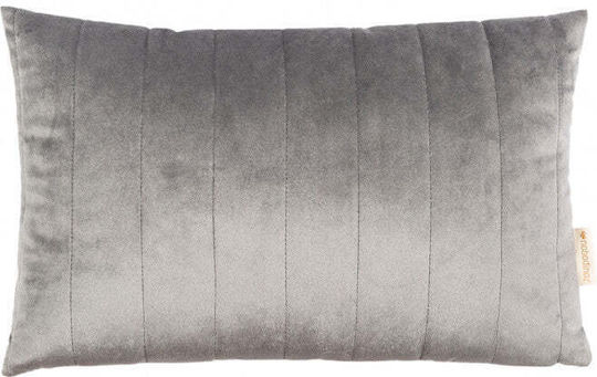 Nobodinoz Sofa-Kissen Akamba aus Samt Slate Grau 30x45cm