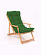 Deckchairs Wooden with Green Fabric 66x48x110cm