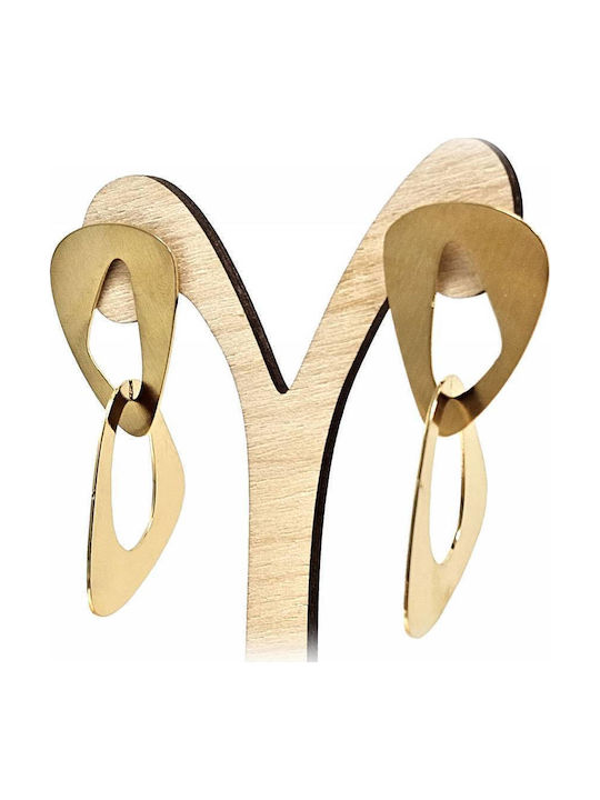 Isay Collection Σκουλαρίκια Κρεμαστά από Ατσάλι Επιχρυσωμένα
