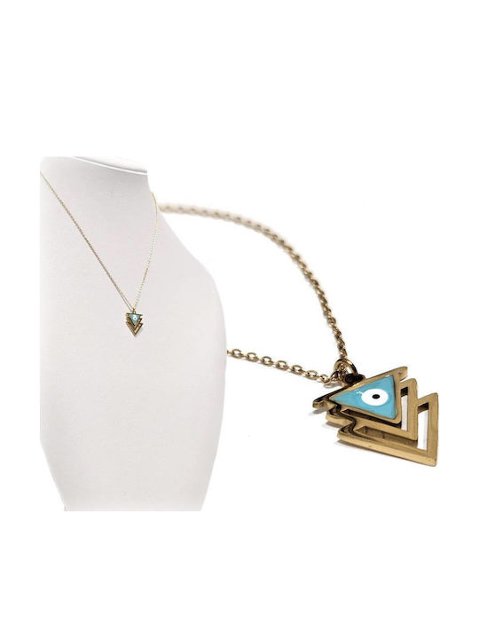Isay Collection Necklace Choker Eye from Gold Plated Steel