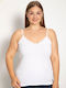 Women's Cotton T-Shirt with Spaghetti Strap White