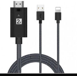Connection HDMI male - Lightning male 2m Μαύρο