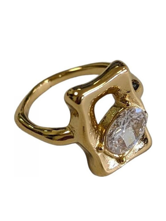 Tatu Moyo Ring made of Steel Gold Plated