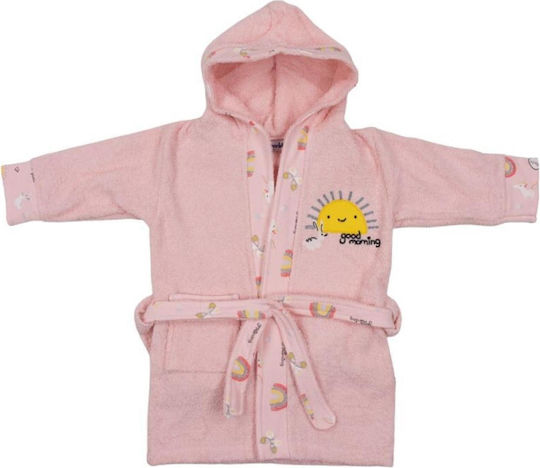Miniworld Kids Hooded Bathrobe Pink