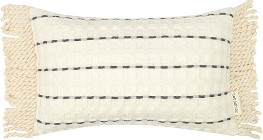 Nobodinoz Sofa-Kissen Portofino aus 100% Baumwolle Schwarzes 23x35cm