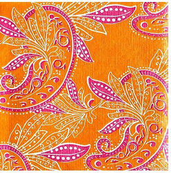 Xαρτοπετσέτες Cocktail Indienne 12.5x12.5cm Francoise Paviot 20 Tεμάχια