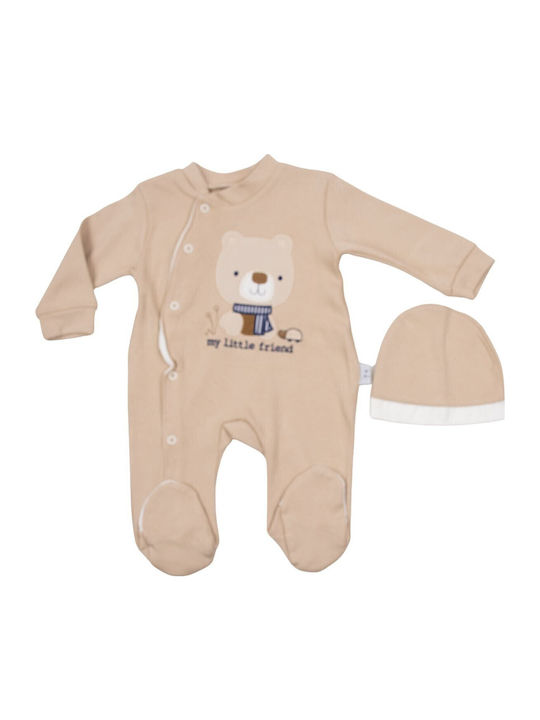 Kamtex Baby Baby Bodysuit Long-Sleeved Beige