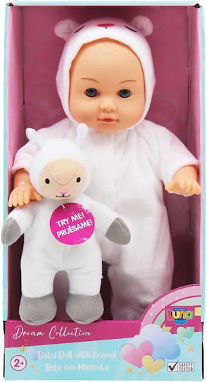 Luna Baby Doll with Animal White for 2+ Years 30.5 cm