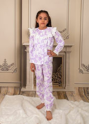 Bluberry KIdsroom Kinder Schlafanzug Winterlich Lila
