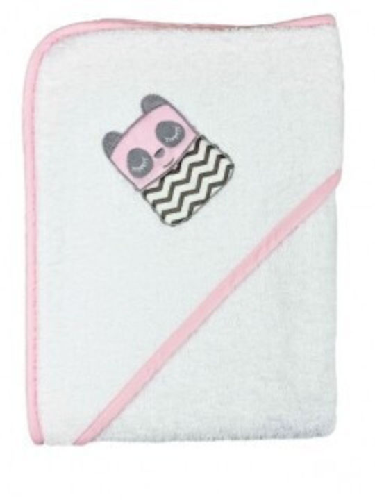 Baby Star Hooded Baby Bath Towel Tiny Friends Pink