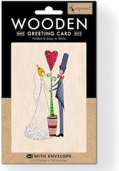 Wooden Wedding Greeting Card Cozywood Couple Plant Heart Grows Atv010